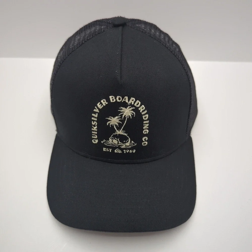 Quiksilver Boardriding Co Mens Black Mesh Trucker Hat Snapback Cap QSM25CA163